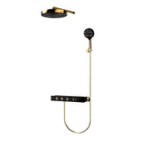 GoldRain Unterputz Duschsystem mit Thermostat – Regendusche in Goldoptik | Konstante Temperatur | Luxus Badlösung