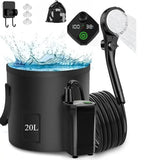 ReiseDusche Großakku – Elektrisches Campingduschset mit 6000-mAh-Akku | Faltbarer 20-Liter-Wasserbehälter | Mobile Brause für Freizeit & Reinigung