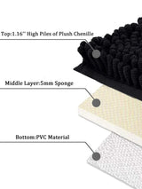 VelouraSpa Chenille-Badematte Premium – Flauschige Duschmatte | Rutschhemmend | Maximale Saugkraft