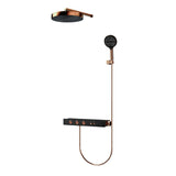 GoldRain Unterputz Duschsystem mit Thermostat – Regendusche in Goldoptik | Konstante Temperatur | Luxus Badlösung
