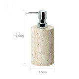 NATURAVITA Badezimmer-Set Travertin Beige – Naturstein Badaccessoires | Spa Design | Zeitlose Eleganz