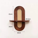 BohoWeave Rattan Wandregal aus Holz – Handgefertigtes Wandboard | Natürliche Dekoration | Stilvoller Aufbewahrungs-Organizer