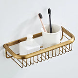 ImperiumBronze Premium Badaccessoire Set Antik Messing 5-teilig mit WC-Bürstenhalter – Wandmontiertes Komplettset für Badezimmer | Klassisches Vintage Design aus Kupferlegierung | Hochwertige Sanitär-Organisation im Retro-Stil
