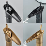 VintageStream Waschbeckenhahn Bronze – Wasserfall Armatur Messing | Einhebel Mischbatterie | Klassisches Bad Upgrade