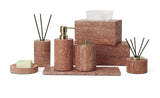 TERRAVENA Badezimmer-Set aus rotem Travertin – Naturstein Badaccessoires | Vintage Stil | Luxuriöse Spa-Atmosphäre
