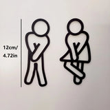 WC-Wegweiser Figurenzeichen – Originelles Toilettenschild für Frauen & Männer | Modernes Acryl-Türzeichen ohne Rahmen | Für Gastronomie, Hotel & Zuhause