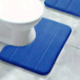 VeloraSoft WC-U-Badematte aus Mikrofaser – rutschfester und schnelltrocknender Badezimmerteppich | saugfähig, weich & hygienisch | modernes Streifendesign für Toilette und Bad