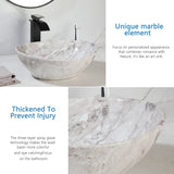 CeramiLux Aufsatzwaschbecken oval – Keramik-Waschschale mit Glanzoberfläche | Modernes Design | Inklusive Ablauf