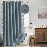 WAVELUX Duschvorhang mit Wellensaum – Wasserdichter Badvorhang aus Polyester | Schimmelhemmend | Elegantes Design