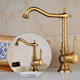Ornamento Aurea Designarmatur – Elegante Einhebel-Waschtischarmatur mit kunstvoller Gravur in Antikmessing