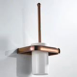 LAVARELLE Roségold WC-Bürstenhalter Wand – Messing Toilettenbürste mit Keramikbecher | Hygienisch & Platzsparend | Elegantes Badzubehör