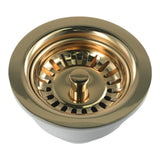 LumiDrain Premium Ablaufstopfen Gold – Edelstahl Spülbeckensieb Ø114 mm | Anti-Verstopfung | Passend für 83–90 mm Ablauf