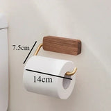 WoodSteel Elegance Papierhalter – Wand-Papiertuchregal aus Holz & Edelstahl | Modern & Natürlich | Für Bad & Hotel