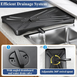 Rostfreies Abtropfgestell Küche Groß – Geschirrständer mit Ablaufbrett | Besteck Organizer | Modernes Küchendesign