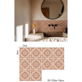TerraMosaik Fliesenaufkleber selbstklebend – Boho Terrakotta Design für Wand & Boden | Wasserfest | Mediterranes Wohngefühl
