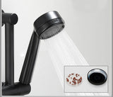 NoirFlow Premium Wandarmatur mit Seitensprühbrause – Schwarzer Messinghahn | 360° Schwenkbar | Warm- & Kaltwasser | Multifunktional
