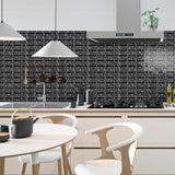 MarbleStyle Premium Marmoroptik Wandaufkleber Schwarz-Weiß Selbstklebend – Wasserfeste Fliesenfolie 1/6/12er Set | Elegante Design-Wandverkleidung für Küche & Bad | Hitzebeständige PVC Fliesensticker