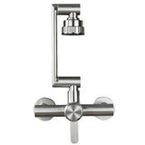 AquaFlex Vierstrahl Wandmischer – Edelstahlarmatur mit flexiblem 360° Auslauf für Küche und Bad