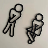 WC-Wegweiser Figurenzeichen – Originelles Toilettenschild für Frauen & Männer | Modernes Acryl-Türzeichen ohne Rahmen | Für Gastronomie, Hotel & Zuhause