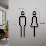 WC-Wegweiser Figurenzeichen – Originelles Toilettenschild für Frauen & Männer | Modernes Acryl-Türzeichen ohne Rahmen | Für Gastronomie, Hotel & Zuhause