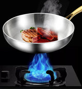 ChefSteel Pro 316 Edelstahl-Bratpfanne 28 cm für Induktion &amp; Gas | 7-Schicht Profi-Pfanne | langlebige Antihaft-Kochpfanne ohne Beschichtung