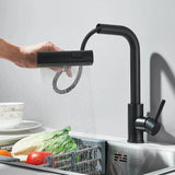FlexFlow Elite Küchenarmatur mit Ausziehbrause – 6 Strahlarten | 360° Schwenkbar | Edelstahlarmatur Gunmetal | Warm- & Kaltwasser