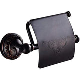 EisenCharme Toilettenpapierhalter in Antikschwarz – Vintage-Wandhalter im Schmiedeeisenstil mit kunstvollen Verzierungen