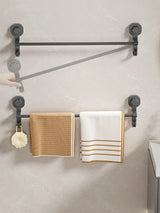 FlexHold Handtuchstange ohne Bohren – 40 cm Wandhalter mit Saugsystem in Mattschwarz, abnehmbar & vielseitig