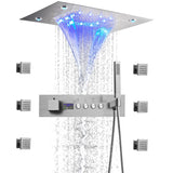 ThermoLux Einbau-Duscharmatur mit Temperaturanzeige – Thermostatmischer aus Messing | Konstante Wassertemperatur | Schwarzes Design