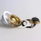 LumiDrain Premium Ablaufstopfen Gold – Edelstahl Spülbeckensieb Ø114 mm | Anti-Verstopfung | Passend für 83–90 mm Ablauf