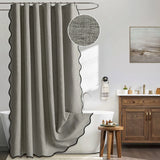 WAVELUX Duschvorhang mit Wellensaum – Wasserdichter Badvorhang aus Polyester | Schimmelhemmend | Elegantes Design