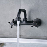 VINTARO Wand-Waschbeckenarmatur 360° Drehbar – Zweigriff Mischbatterie | Antikmessing oder Schwarzbronze | Stilvolle Wandlösung