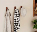 Walnora Holz Wandhaken Set – Selbstklebende Kleiderhaken aus Walnussholz | Bohrenfrei | Skandinavisches Design