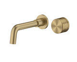 AURION Eleganz Wand-Waschbeckenarmatur Unterputz – Gebürstetes Gold / Roségold | Minimalistisches Design | Langlebige Messingqualität