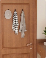 Walnora Holz Wandhaken Set – Selbstklebende Kleiderhaken aus Walnussholz | Bohrenfrei | Skandinavisches Design