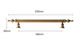 BRONZARO T-Stab Möbelgriff aus Messing – Antik Bronze Schrankgriff 128 mm | Robuste Qualität | Zeitloses Design