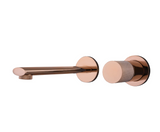 VELORIA Roségold Wandarmatur – Unterputz Waschtischmischer aus Messing | Minimalistisches Design | Langlebig & Elegant
