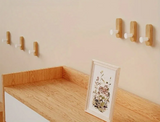 Walnora Holz Wandhaken Set – Selbstklebende Kleiderhaken aus Walnussholz | Bohrenfrei | Skandinavisches Design