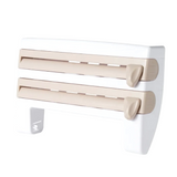 KüchenPro Wandorganizer 4-in-1 – Rollenhalter mit Folienschneider & Ablage | Selbstklebend | Platzsparende Küchenlösung