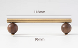 NATUROX Möbelgriff mit Holzakzent 128 mm – Bronze Metallgriff mit Walnussholz | Moderner Schrankgriff | Warme Designoptik