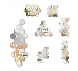 MirrorHex 3D-Spiegel Wandsticker Set – 45-teiliges DIY-Acryl-Dekor