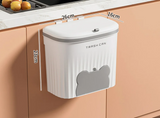 SpaceClean Wandmülleimer für Küche & Badezimmer – platzsparender Abfalleimer mit Deckel | 8,5L / 12L für Schranktür, Unterspüle & Bioabfall