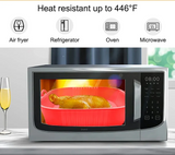 CrispForm Premium Silikon-Airfryer-Einsatz – Wiederverwendbare quadratische Backform für Heißluftfritteuse, Ofen & Grill | Antihaft-Backschale aus lebensmittelechtem Silikon
