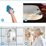 AquaClear Anti-Beschlag Duschspiegel rechteckig mit Hakenbefestigung – beschlagfreier Rasier- und Kosmetikspiegel | Acryl, wasserfest & tragbar | ideal für Badezimmer und Reisen