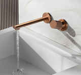 VELORIA Roségold Wandarmatur – Unterputz Waschtischmischer aus Messing | Minimalistisches Design | Langlebig & Elegant