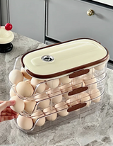 EiVorrat Rollregal für Eier – Mehrstufiger Eierhalter mit Automatischer Nachrollfunktion | Stapelbarer Kühlschrank-Organizer | Platzsparende Eieraufbewahrung