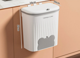 SpaceClean Wandmülleimer für Küche & Badezimmer – platzsparender Abfalleimer mit Deckel | 8,5L / 12L für Schranktür, Unterspüle & Bioabfall