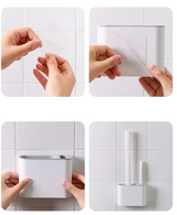 HygiFlex Silikon-Toilettenbürste mit Wandhalterung – Flachkopf, Flexibel & Hygienisch