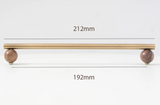 NATUROX Möbelgriff mit Holzakzent 128 mm – Bronze Metallgriff mit Walnussholz | Moderner Schrankgriff | Warme Designoptik