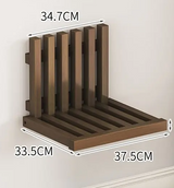 NordFold Klappbare Bambus Wandbank – Schmale Schuhbank ohne Bohren | Platzsparender Sitzhocker | Skandinavisches Design